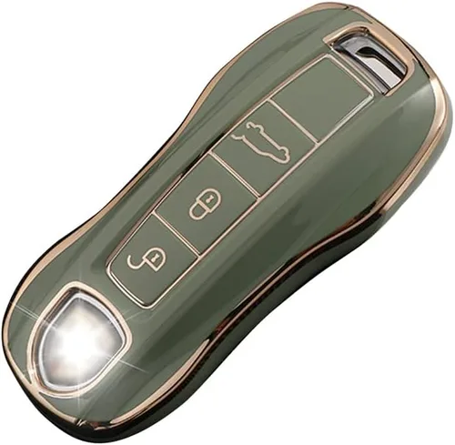 Vista 11 de Para Porsche 718 911 Panamera Cayenne 3 botones Funda de llavero de coche TPU Smart Key Case Protección Shell Accesorios (tipo A) Negro