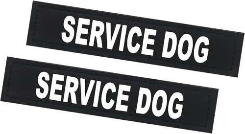 Vista 28 de Parches extraíbles para perros de servicio, paquete de 2 parches para arnés de perro con respaldo de gancho, parches negros para chaleco para perros
