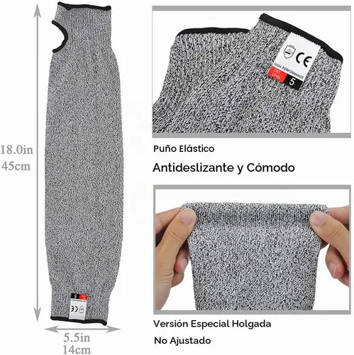 Vista 2 de Mangas de brazo resistentes a cortes, 18 pulgadas, paquete de 2 pares