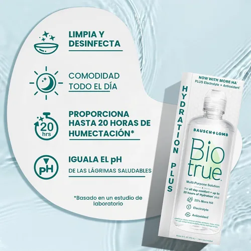 Vista 4 de Biotrue Hydration Plus Solución multiusos para lentes de contacto blandas 4