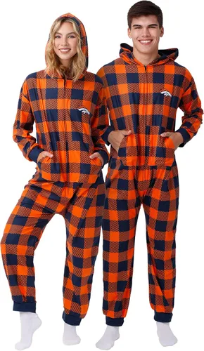 Vista 9 de FOCO Unisex NFL Team Logo Pajamas One Piece Onesie Patrón feo navideño