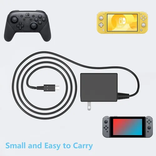 Vista 7 de Cargador rápido para Nintendo Switch, fuente de alimentación de 15 V, adaptador de alimentación de CA para interruptorinterruptor OLEDSwitch