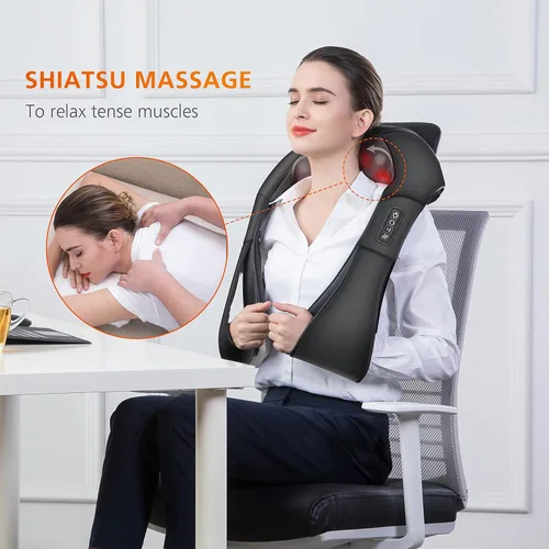 Vista 9 de Snailax Shiatsu masajeador de cuello y hombros Shiatsu masajeador de pies con compresión de calor amasamiento vibración