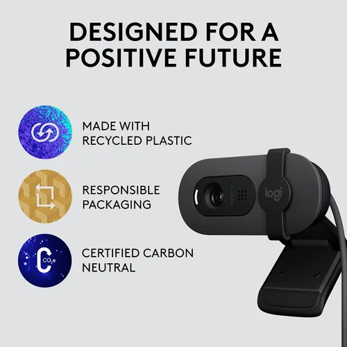 Vista 7 de Logitech Brio 105 Full HD 1080p Business Webcam con equilibrio de luz
