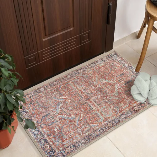 Vista 150 de GLN Rugs Traditional Collection - Alfombra de felpilla lavable a máquina, tradicional lavable, antideslizante, alfombra de felpilla de pelo corto