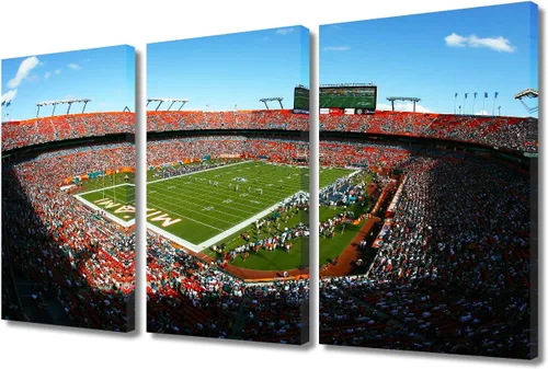 Vista 87 de TUMOVO MetLife Stadium - Decoración de pared de Nueva York, 3 piezas, lienzo, arte de pared para decoración del hogar, juegos de fútbol americano