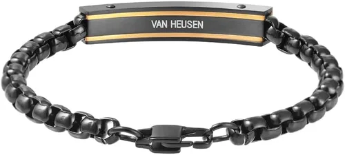 Vista 2 de Van Heusen Pulsera de identificación de cadena de acero inoxidable para hombre