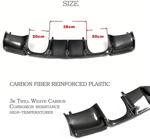 Vista 6 de Difusor trasero de fibra de carbono M3 para BMW M3 E92 E93 2Door 2008-2013 Piezas personalizadas Cubierta de parachoques de labio inferior Spoiler