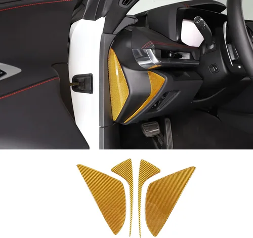 Vista 8 de Cubierta protectora de panel de golpes de fibra de carbono suave para puerta lateral, ajuste para Chevrolet Corvette C8 Stingray 2020-2024, tira