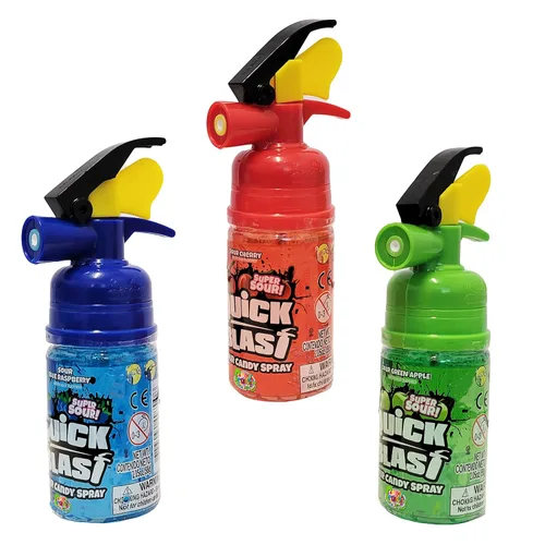 Vista 7 de El spray de caramelo viene en tres sabores diferentes Cherry Splash Blue Raspberry Blast Sour Apple Blast, certificado Kosher, 2.01 onzas por