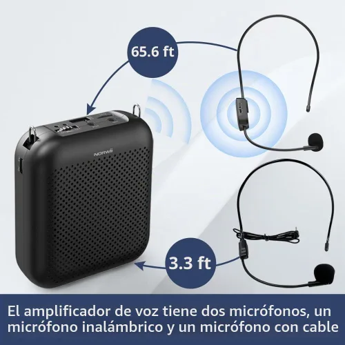 Vista 4 de Norwii Voice Amplifier with Bluetooth, Portable Speaker with Microphone