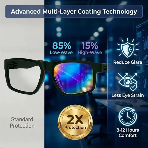 Vista 7 de Eyekepper Blue Light Glasses Men, Large Eyeglasses