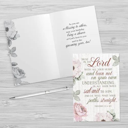Vista 6 de Designer Greetings Faithfully Yours - Surtido de tarjetas inspiradoras de cumpleaños en caja, sirviente bueno y fiel con versículos