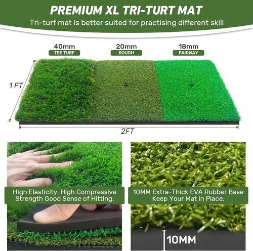 Vista 5 de Golf Net with Practice Mat,Golf Hitting Aid Nets 10x7FT for Backyard Driving Chipping Training Swing with Target Mat Balls for Outdoor Indoor，Gifts