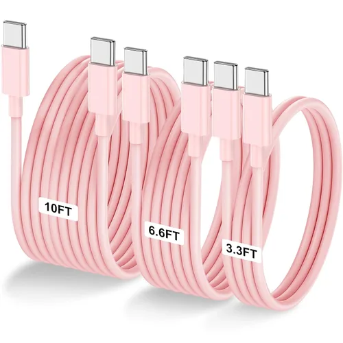 Vista 32 de LOFPYE Paquete de 3 cables USB C a USB C de 1 pie y 60 W, cable de carga rápida tipo C para iPhone Air 17 16e 16 15 Pro Plus Pro Max, para Galaxy