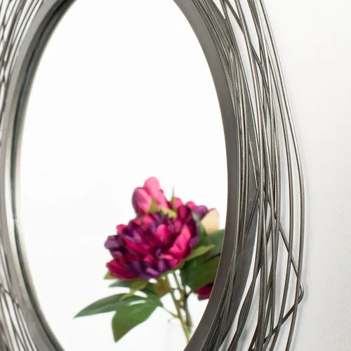 Vista 5 de SAFAVIEH Home Nixie Espejo decorativo redondo negro de 29 pulgadas