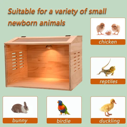 Vista 4 de Caja de cría para pollitos, caja de criador de pollo, calentador de pollo, criador de aves de corral con calentadores para pollitos bebés, patos