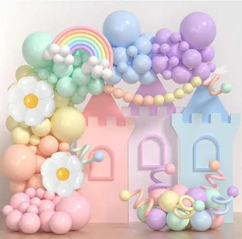 Vista 7 de Yumiche Arco de globos de Pascua, arco de globos de primavera, arco Ki con globos pastel, globos de papel de aluminio de conejo y zanahoria
