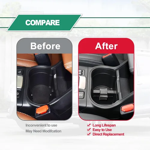 Vista 4 de Inserto divisor para portavasos del centro compatible con Subaru Outback 2010 2011 2012 2013 2014 y Forester 2014 2015 2016 2017 2018 2019