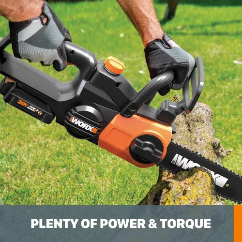 Vista 3 de Worx Motosierra inalámbrica de 20V 10" Power Share con tensión automática (solo herramienta) - WG322.9