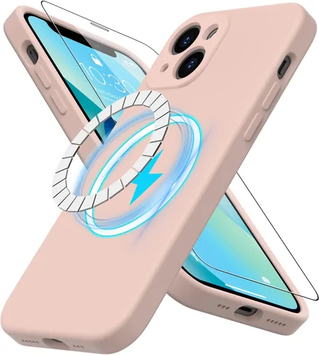 Vista 33 de DEENAKIN Funda magnética de silicona para iPhone 12 Pro con protector de pantalla, compatible con MagSafe, protección de cámara, funda protectora