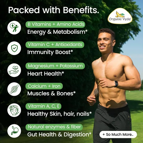 Vista 5 de Organic Veda Cápsulas de hoja de Moringa de 1200 mg, 120 unidades – Polvo puro de Moringa Oleifera en polvo de hojas enteras verde suplemento súper