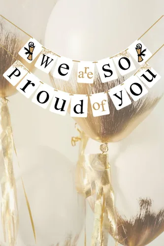 Vista 3 de [USA-SALES] pancarta de graduación "We are so Proud of You", decoración para fiestas de graduación, por USA-SALES