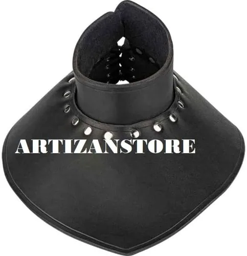 Vista 2 de ARTIZANSTORE Gorget medieval con cuello Armadura Look Elegante Cuello Armadura de cuero