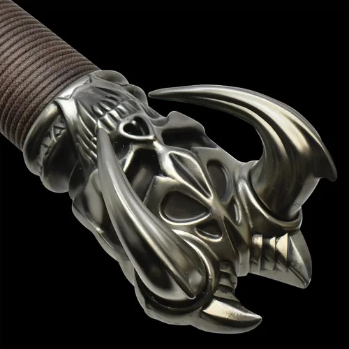Vista 4 de Kit Rae Vorthelok Dark Edition Fantasy Sword - Hoja de acero inoxidable, envoltura de cordón de algodón encerado, empuñadura de metal fundido