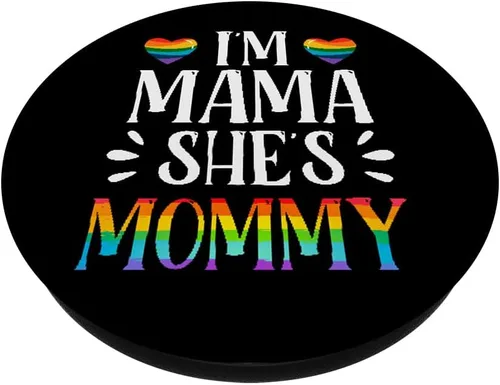 Vista 2 de I'm Mommy Mama Matching Gay Lesbianas Pareja LGBT Rainbow PopSockets Swappable PopGrip