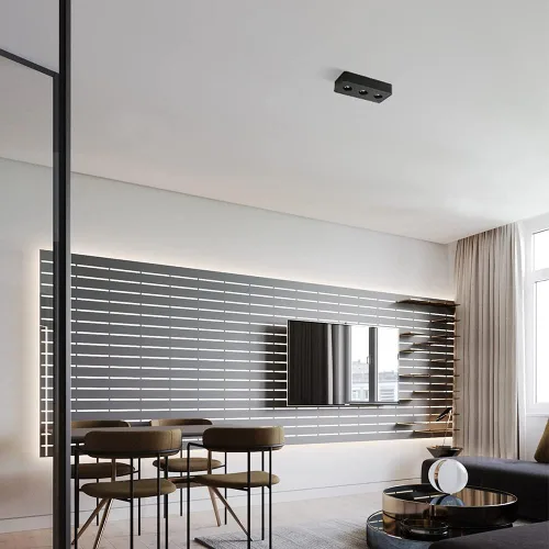 Vista 3 de Aisilan - Luces de techo LED ultrafinas y antideslumbrantes, luz moderna, color negro, 36 W, luz blanca cálida montada en superficie Downlight
