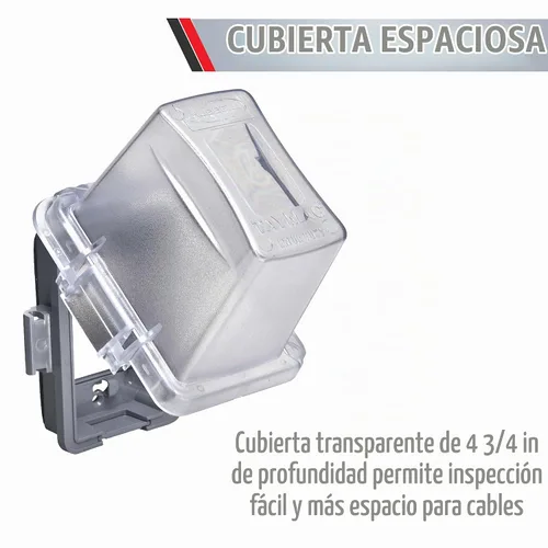Vista 4 de TayMac MM720C Bell - Cubierta profunda de 1 banda, no metálica, resistente a la intemperie, en uso, transparente