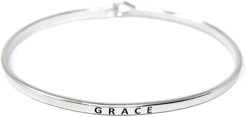 Vista 15 de By you - Brazalete con gancho, pulsera delgada grabada con un mensaje positivo e inspirador