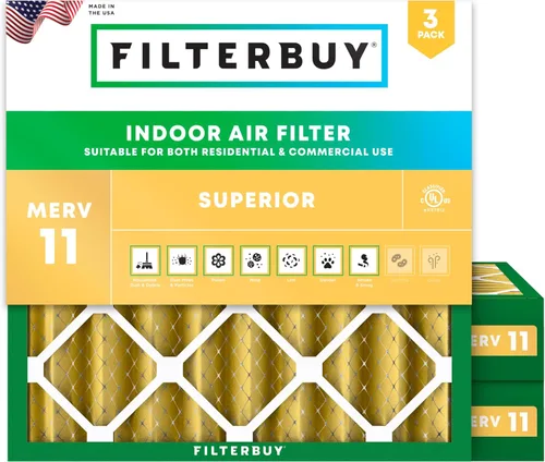 Vista 17 de Filterbuy Filtro de aire MERV 11 de 8 x 14 x 1 pulgadas para defensa de mascotas y alergias (paquete de 3), filtros electrostáticos plisados