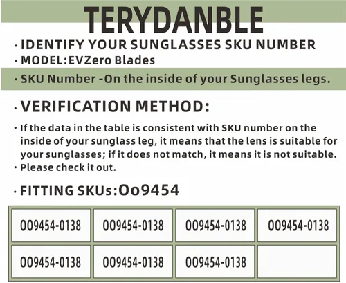 Vista 5 de TERYDANBLE Lentes de repuesto compatibles para Oakley EV-Zero Blade con 1