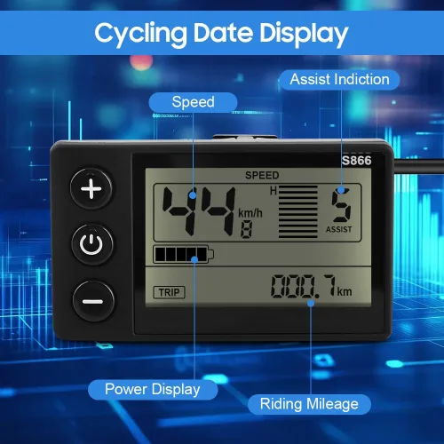 Vista 2 de Ejoyous Pantalla LCD 24V 36V 48V ElectricBike Scooter Panel De Control