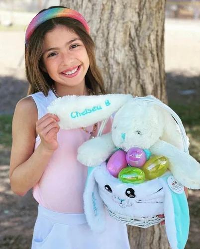 Vista 2 de DIBSIES Conejo Hoppity Floppity personalizado de 18 pulgadas (Azul)