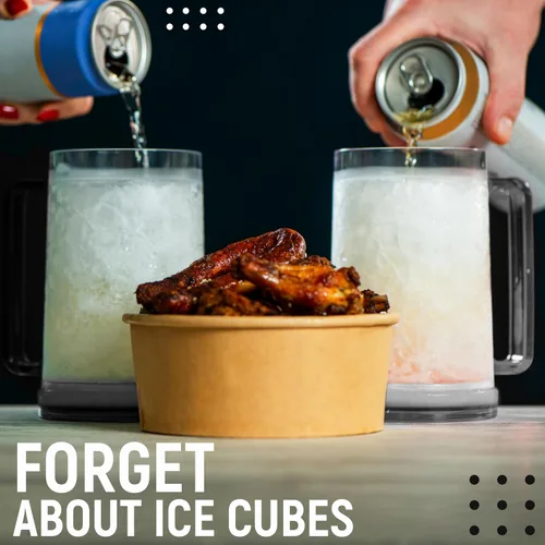 Vista 2 de Tazas de cerveza para congelador con gel, juego de 4, tazas congeladas de Transparente