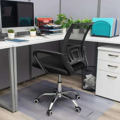 Vista 2 de Mind Reader Silla de oficina con ruedas, altura ajustable, silla de escritorio, silla de computadora, negro
