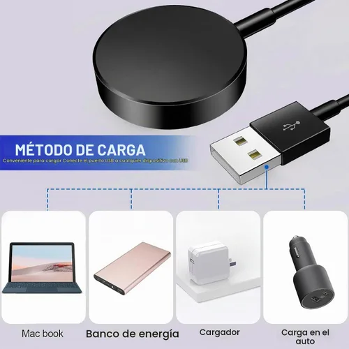 Vista 6 de Cargador USB para Samsung Galaxy Watch, base de carga compatible con Samsung Galaxy Watch 6/6 Classic/5 Pro/5/4/4 Classic/ 3/Active 2/Active, 3.3