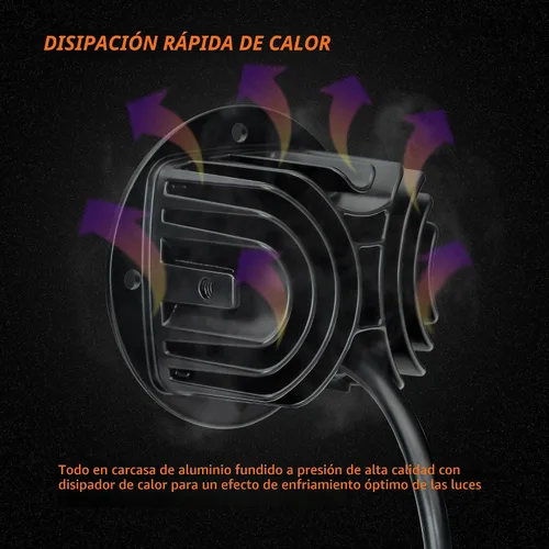 Vista 4 de Luces LED de cápsula redonda amarilla/blanca de montaje empotrado, 2 piezas de 7.6 cm, 30 W, luces de marcha atrás, reversa, delanteras
