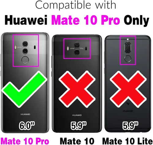 Vista 2 de Asuwish Funda de teléfono para Huawei Mate 10 Pro con protector de pantalla de vidrio templado y accesorios de celda de silicona suave delgada Azul