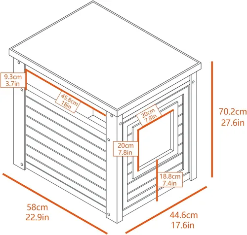 Vista 9 de New Age Pet ECOFLEX Cubierta para Caja de Arena para Gatos y Mesa Auxiliar con Recinto para Caja de Arena y Garantía de 10 Años Oculta la Caja