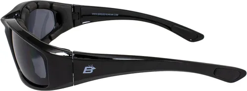 Vista 5 de Birdz Gafas de sol Oriole acolchadas para montar en motocicleta, día noche, amanecer, atardecer, 3 pares de montura negra brillante con amarillo