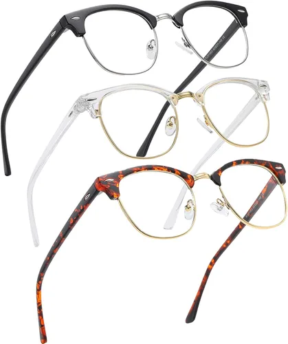 Vista 19 de Perfectmiaoxuan - Gafas con bloqueo de luz azul, anteojos para computadora/juegos/pantalla para mujeres u hombres, anti luz azul y UV