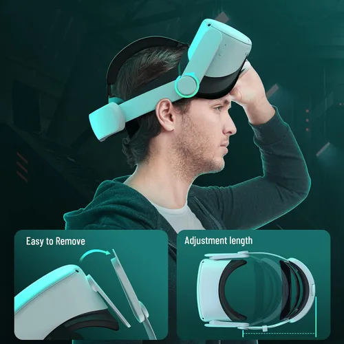Vista 8 de Head Strap for Oculus Quest 2 Accessories with 6000mah Rechargeable Battery Pack, Okaycat Flip-Adjustable Elite Strap for Meta Quest 2 Balance and