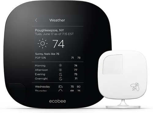 Vista 3 de ecobee3 Termostato Wi-Fi más inteligente con sensor remoto, 2ª
