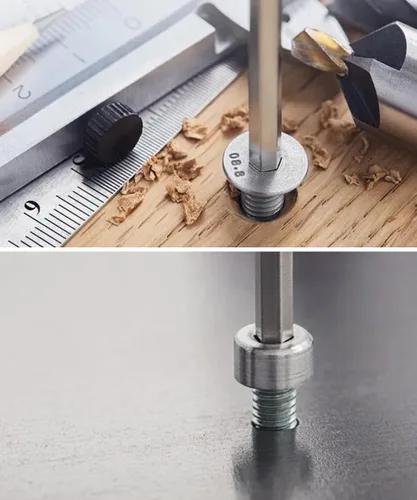 Vista 6 de 12 piezas Llaves hexagonales estándar de 1/8" con bucle completo, llave de puerta Allen de metal para dispositivo de salida de pánico de barra