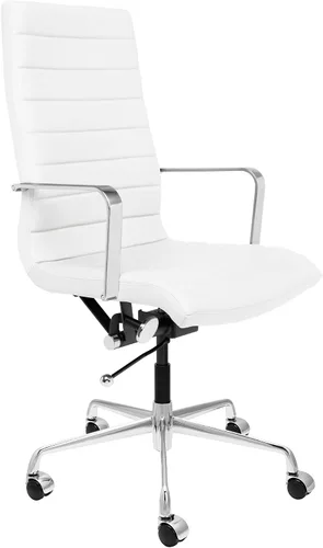 Vista 7 de Laura Davidson Furniture SOHO II Silla de gestión acanalada con respaldo alto (marrón)