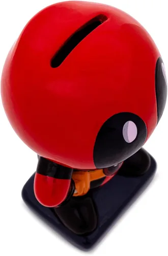 Vista 2 de Silver Buffalo Deadpool Chibi Stance - Banco pequeño de monedas de cerámica